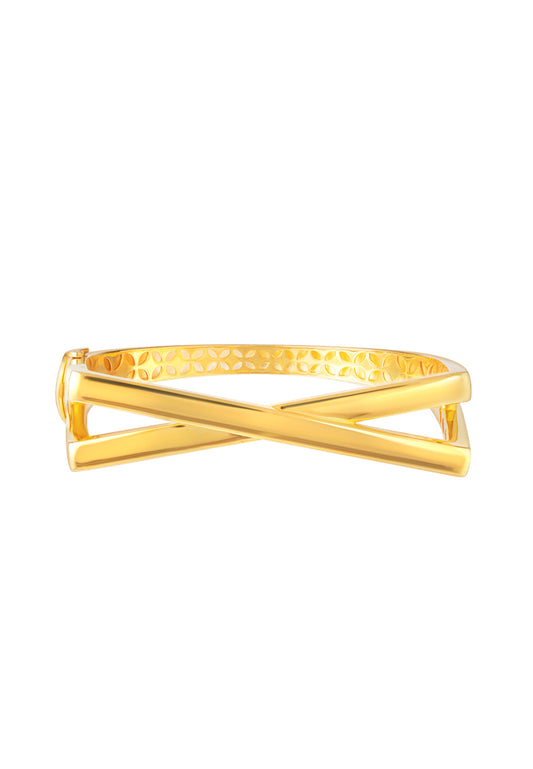 TOMEI Anastasia X-Cross Bangle, Yellow Gold 916