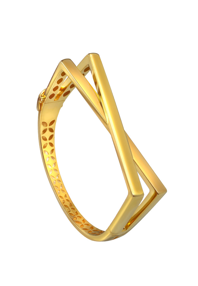 TOMEI Anastasia X-Cross Bangle, Yellow Gold 916