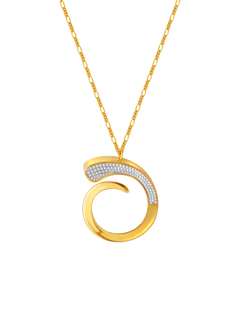 TOMEI Anastasia Extended C-Shape Necklace, Yellow Gold 916