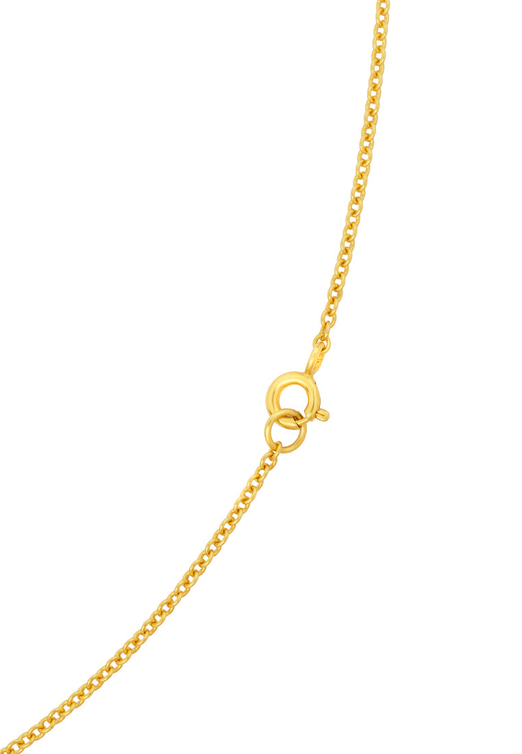 TOMEI Diamond Cut Collection Gift Box Necklace, Yellow Gold 916