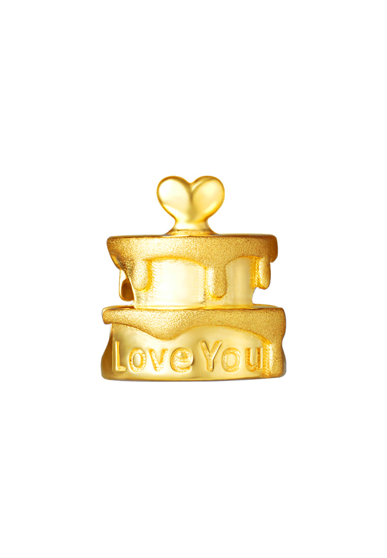 TOMEI Chomel Loving You Cake Charm, Yellow Gold 916