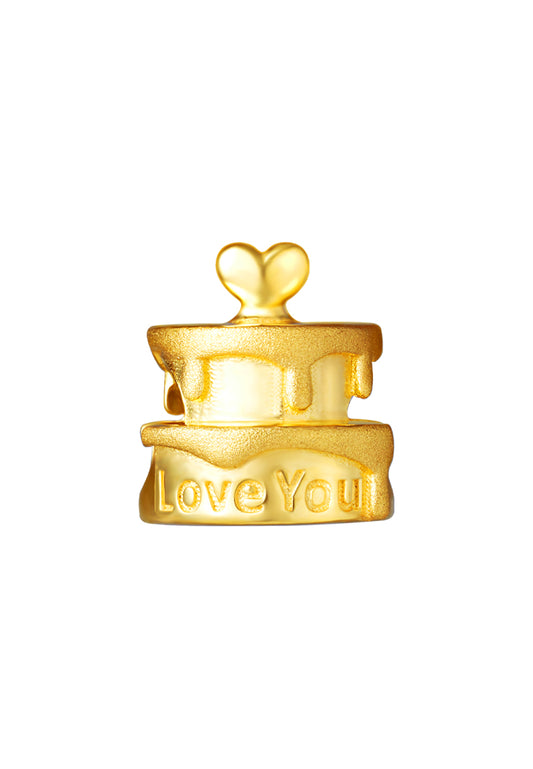 TOMEI Chomel Loving You Cake Charm, Yellow Gold 916
