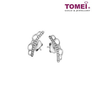 TOMEI Diamond Earrings With Style, White Gold 375 (17751EWD9WP)