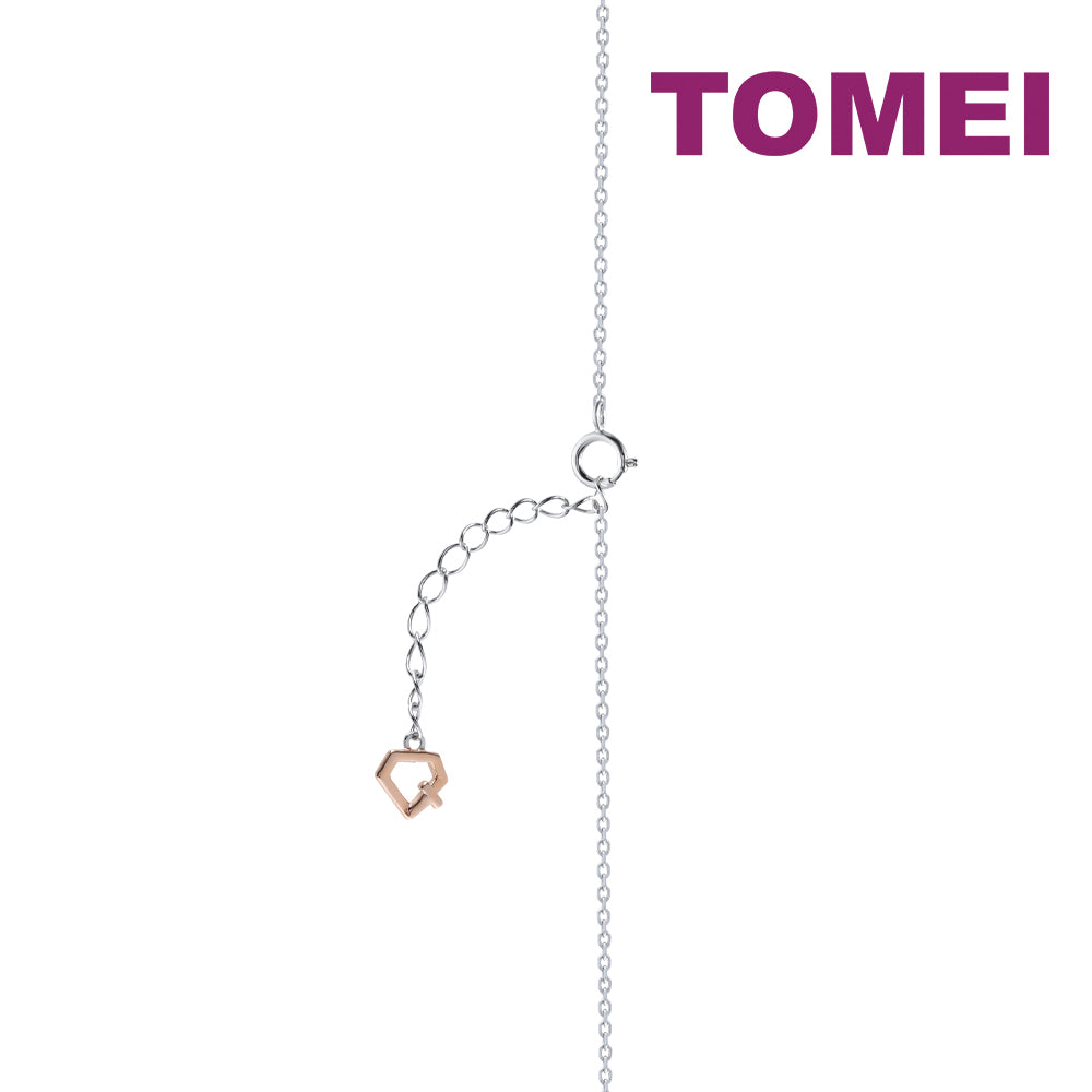 TOMEI Radiant Glowing Dainty Bracelet, White+Rose Gold 585