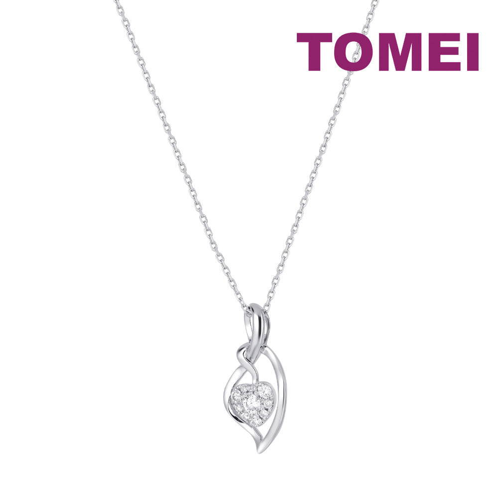 TOMEI Diamond Pendant Set, White Gold 585