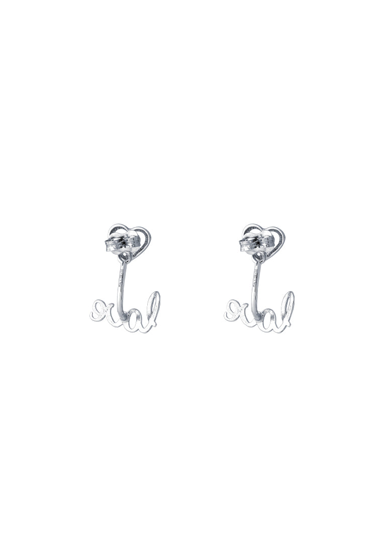 TOMEI 2-in-1 Love Earrings, White Gold 750