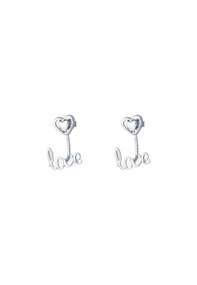TOMEI 2-in-1 Love Earrings, White Gold 750