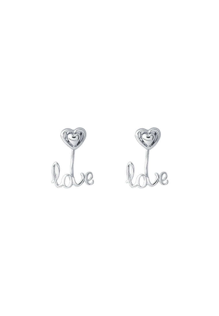 TOMEI 2-in-1 Love Earrings, White Gold 750