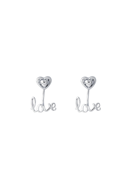 TOMEI 2-in-1 Love Earrings, White Gold 750
