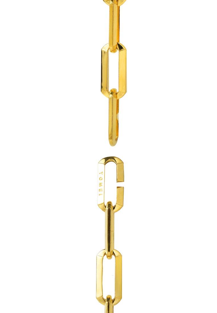 TOMEI Heavy Linked Chain Bracelet, Yellow Gold 916