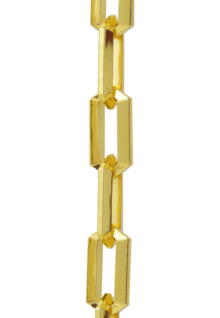 TOMEI Heavy Geometric Linked Chain Bracelet, Yellow Gold 916