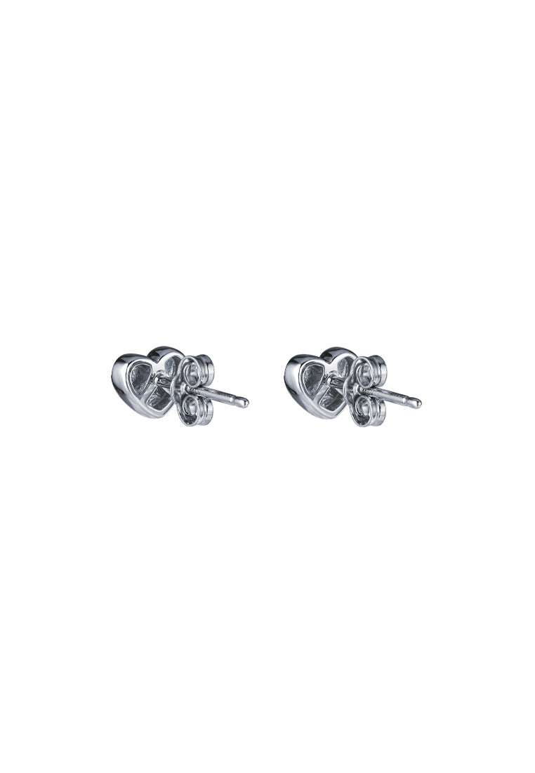 TOMEI Petite Love Earrings, White Gold 585
