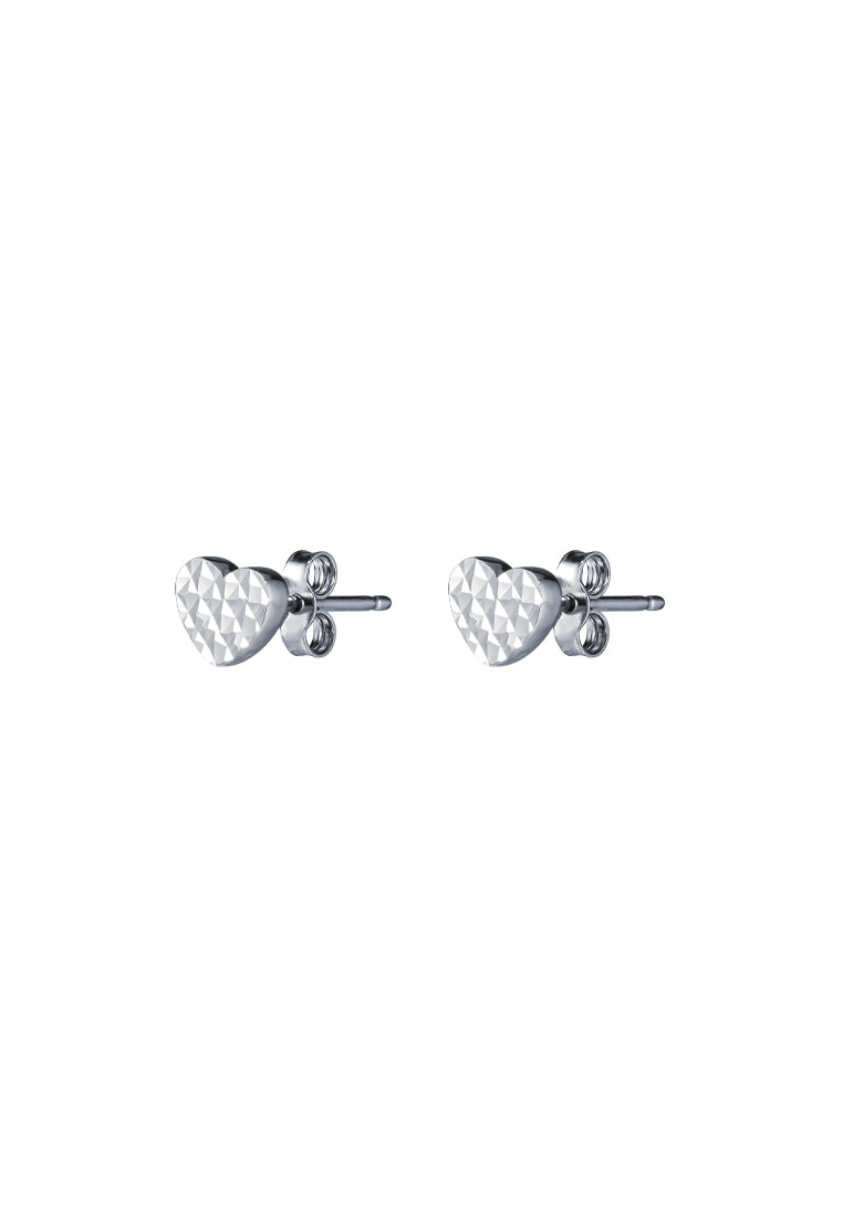 TOMEI Petite Love Earrings, White Gold 585
