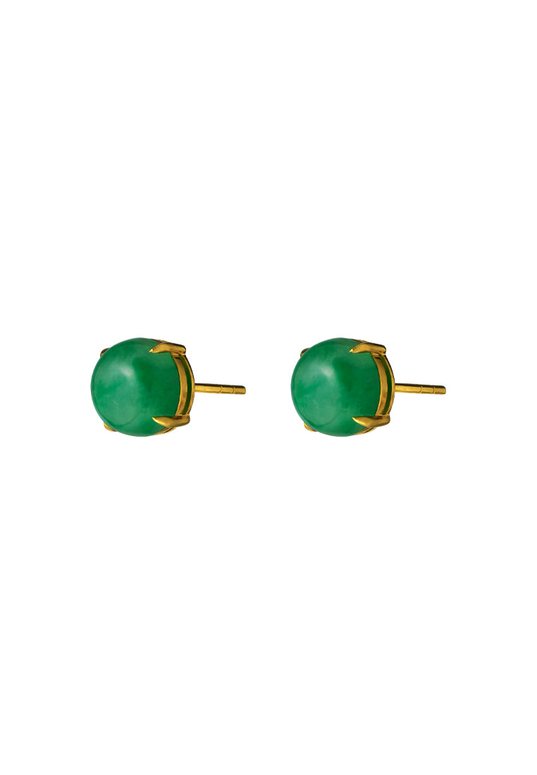 TOMEI Classical Jade Earrings, Yellow Gold 750
