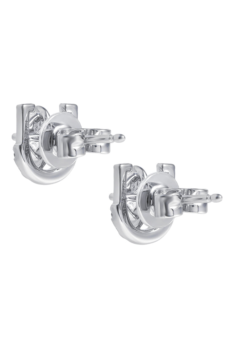 TOMEI Chic Radiance Collection Diamond Earrings, White Gold 585