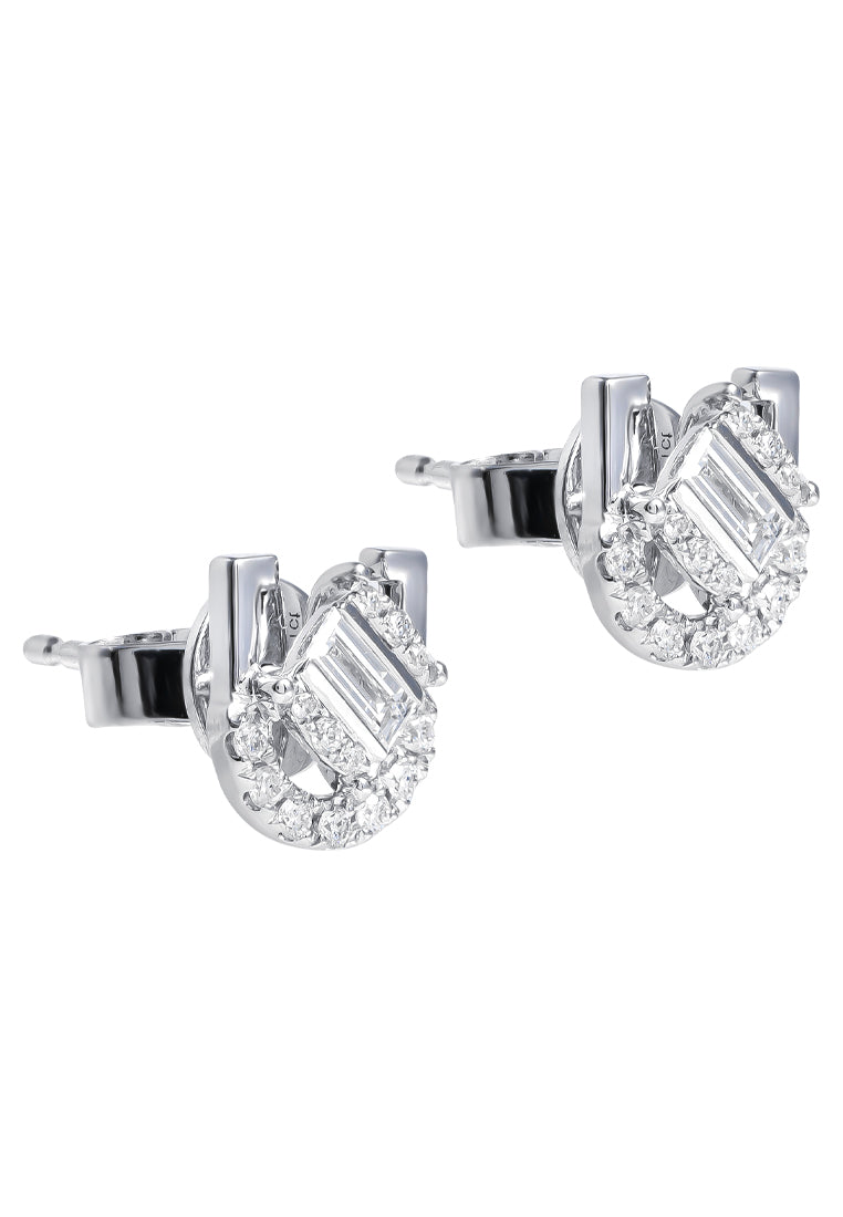 TOMEI Chic Radiance Collection Diamond Earrings, White Gold 585