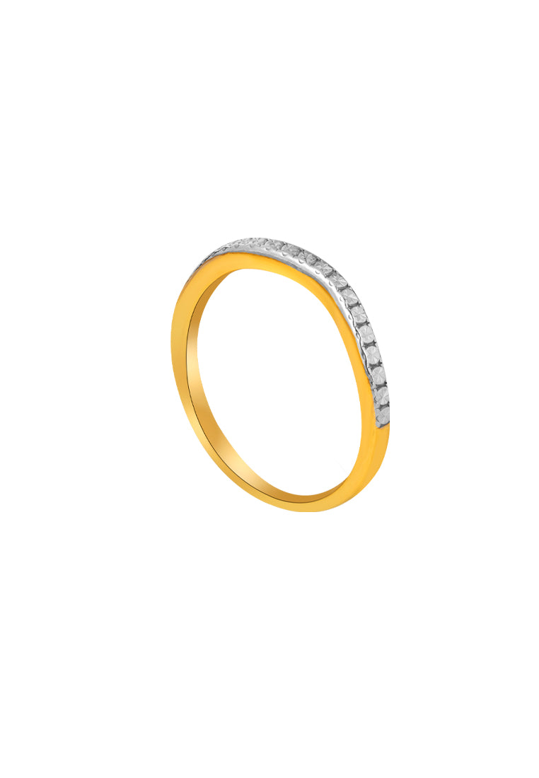 TOMEI Diamond Cut Collection 2-in-1 Ring, Yellow Gold 916
