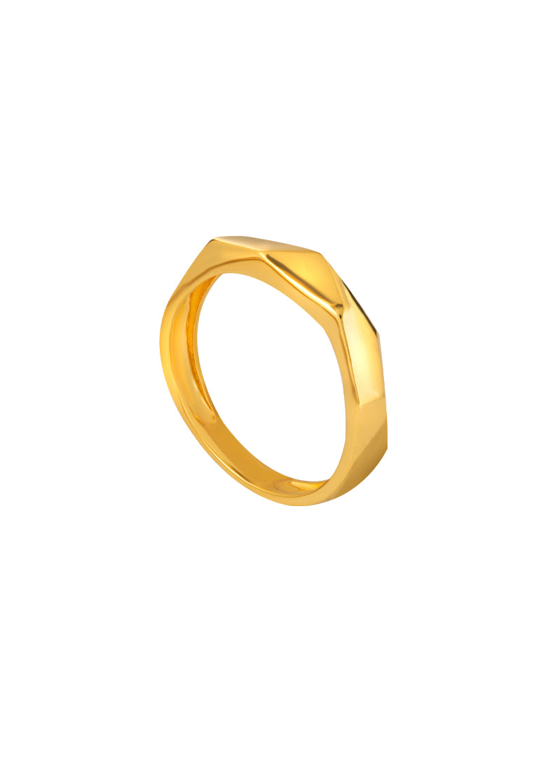 TOMEI Diamond Cut Collection 2-in-1 Ring, Yellow Gold 916