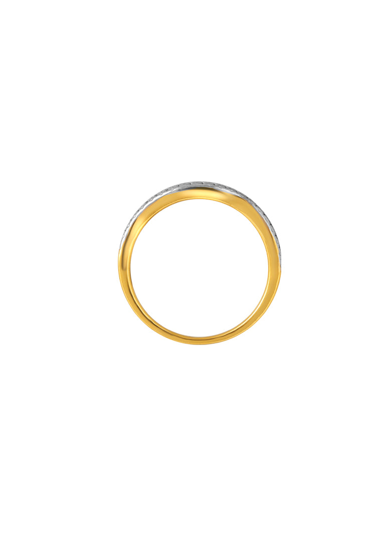TOMEI Diamond Cut Collection 2-in-1 Ring, Yellow Gold 916