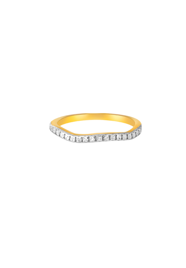 TOMEI Diamond Cut Collection 2-in-1 Ring, Yellow Gold 916