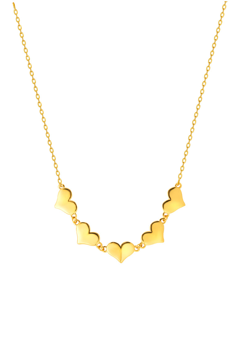 TOMEI Togetherness Heart Necklace, Yellow Gold 916