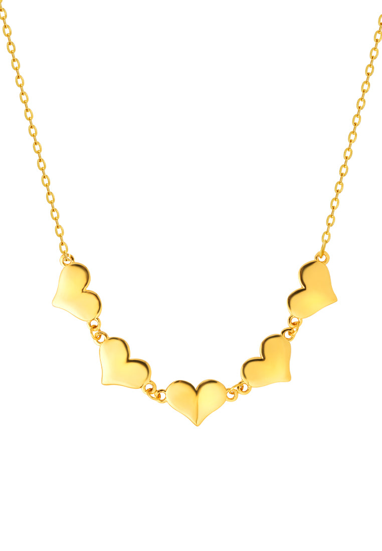 TOMEI Togetherness Heart Necklace, Yellow Gold 916