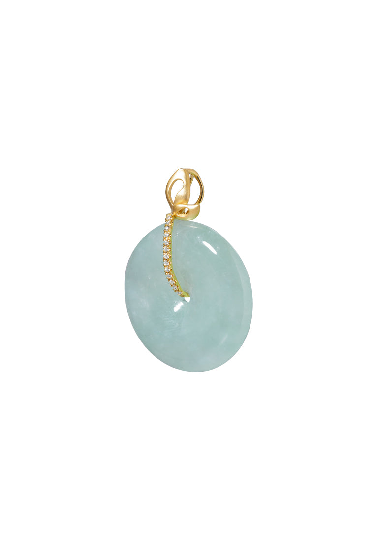 TOMEI Peacefully Jade Pendant, Yellow Gold 750