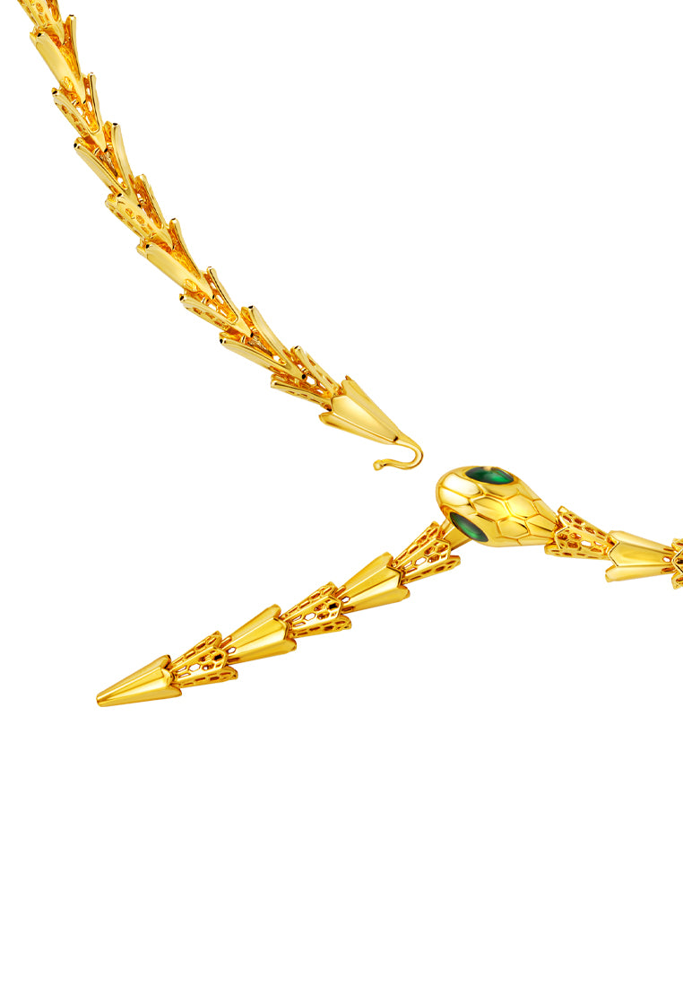 TOMEI x XIFU 【灵蛇系列】Snake Series Necklace, Yellow Gold 999 (5D)