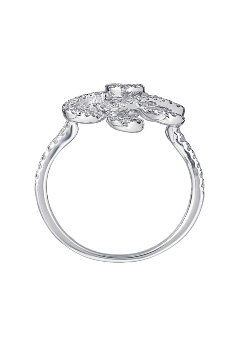 TOMEI Ruyi Knot Diamond Ring, White Gold 750