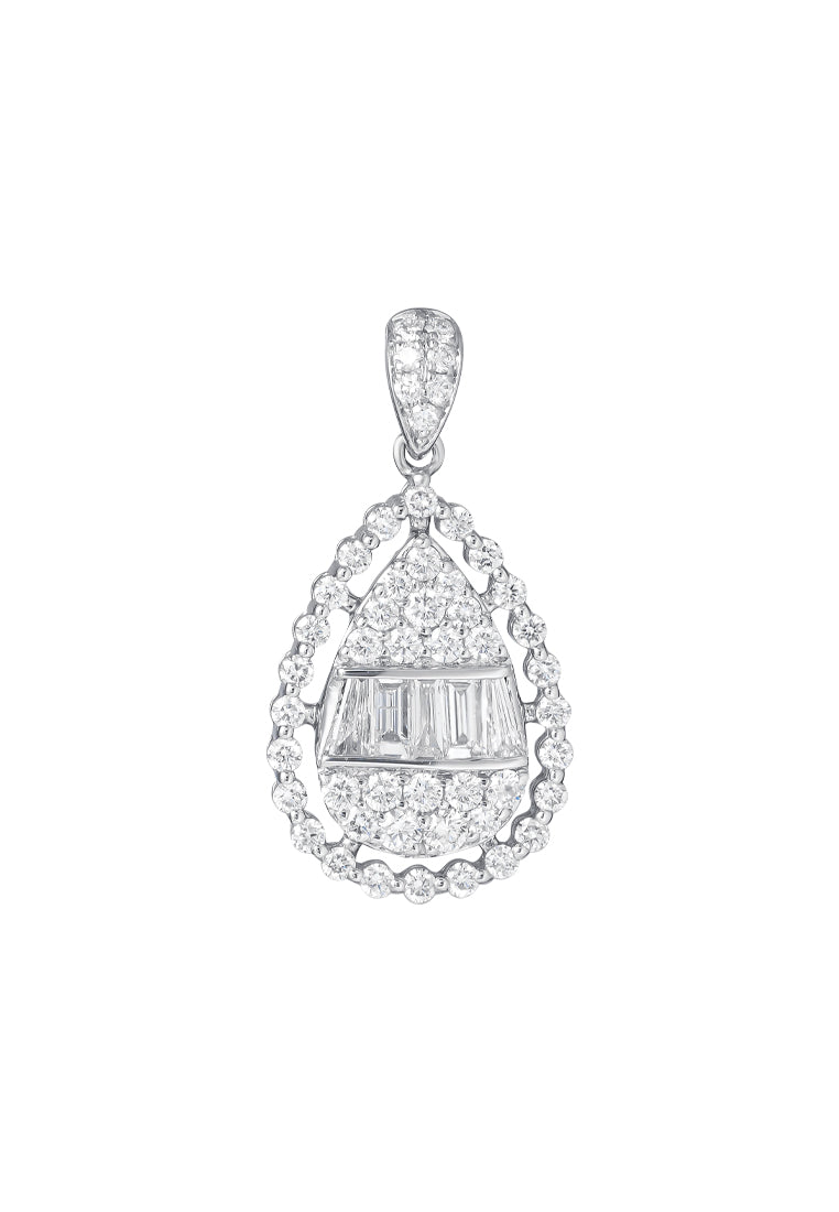 TOMEI Diamond Pendant, White Gold 750