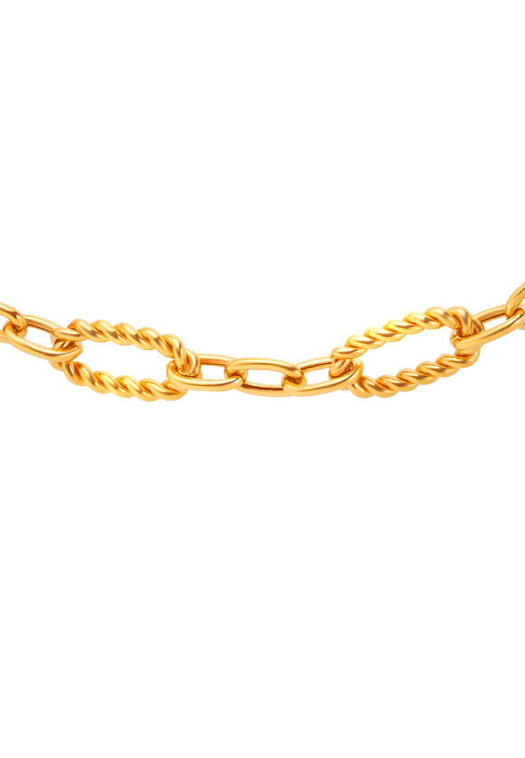 TOMEI Lusso Italia Twisted Chain Bracelet, Yellow Gold 916