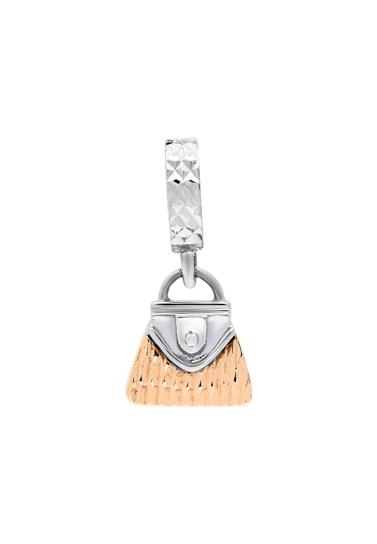 TOMEI Dangling Handbag Charm, White Gold 585