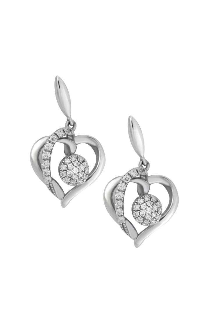 TOMEI Agleamed with Luminous Sparks of Love Earrings Diamond White Gold 375