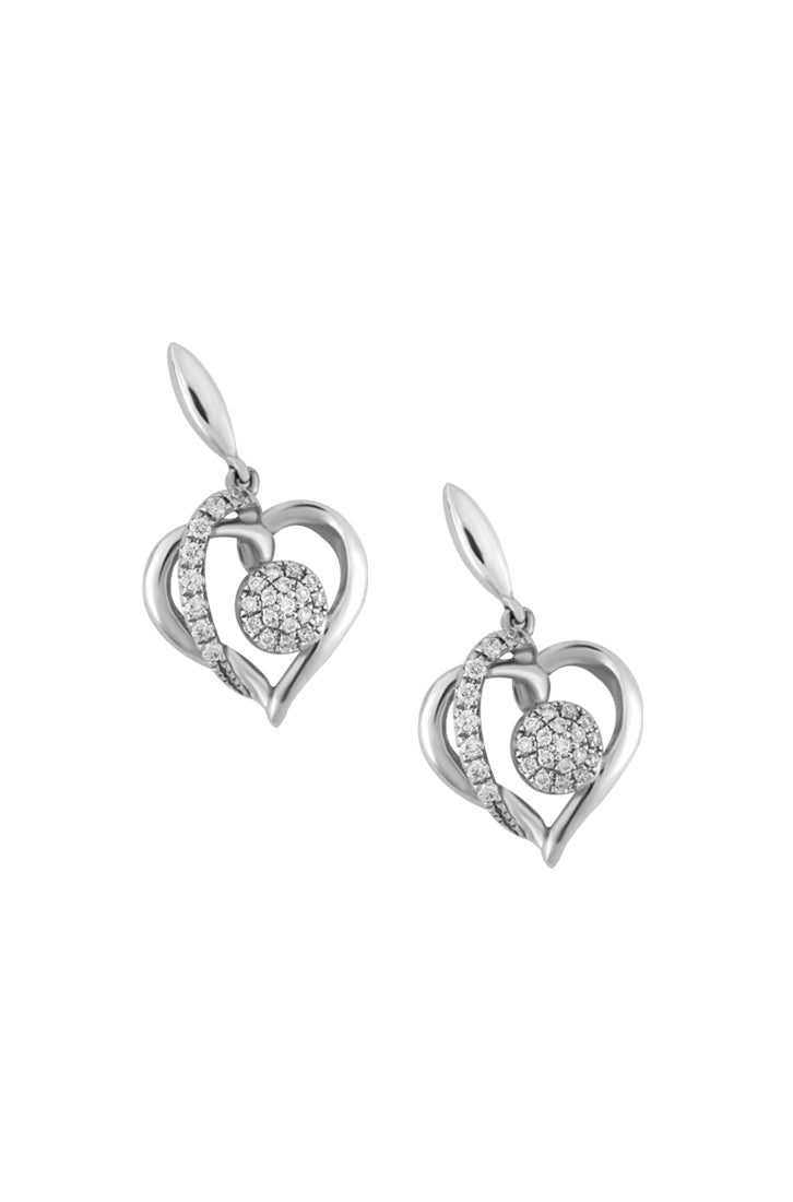 TOMEI Agleamed with Luminous Sparks of Love Earrings Diamond White Gold 375