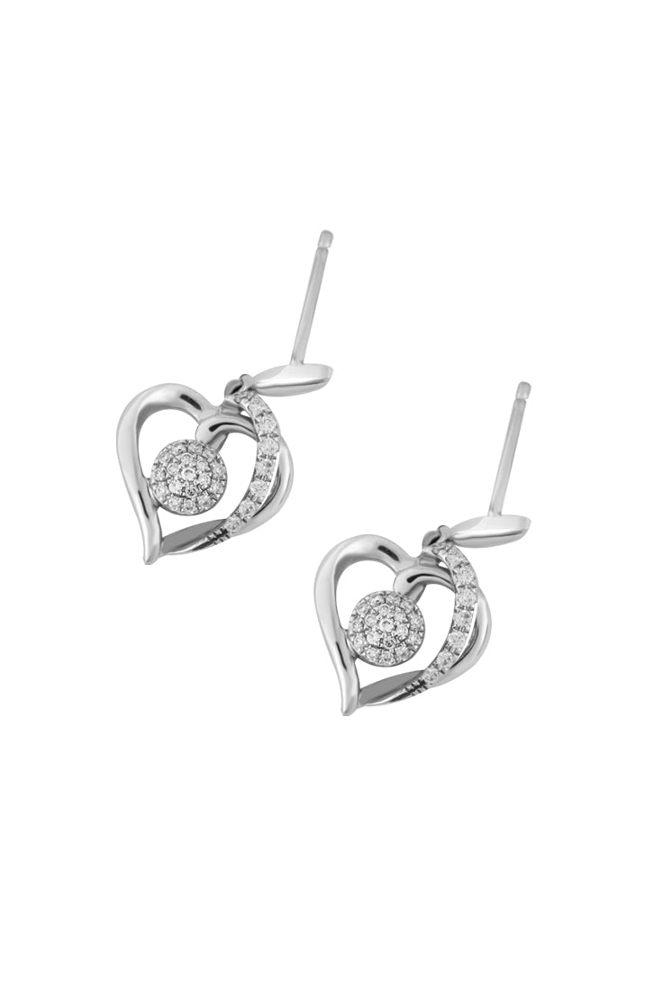 TOMEI Agleamed with Luminous Sparks of Love Earrings Diamond White Gold 375