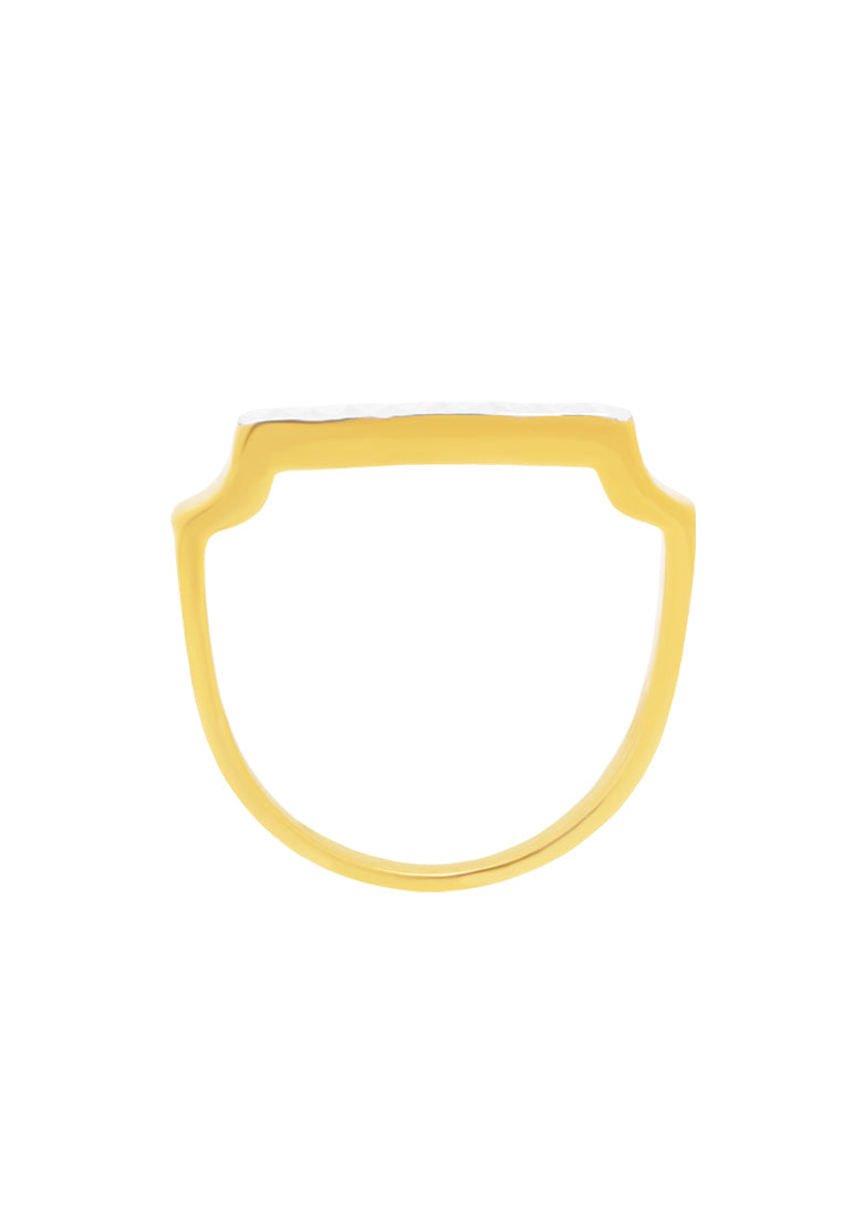 TOMEI Laser Cut Line Ring, Yellow Gold 916
