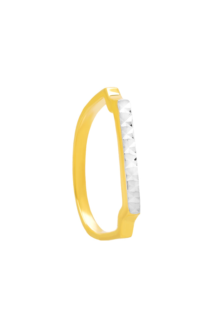 TOMEI Laser Cut Line Ring, Yellow Gold 916