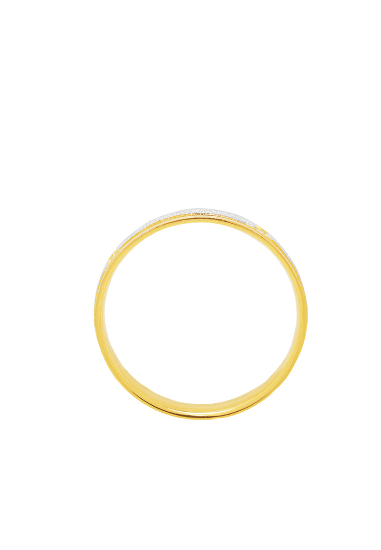 TOMEI Dual-Tone Gleaming Fit Ring, Yellow Gold 916