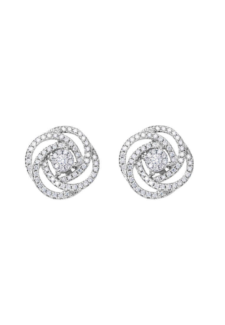 TOMEI Noeud Earrings, White Gold 750 (E1895)