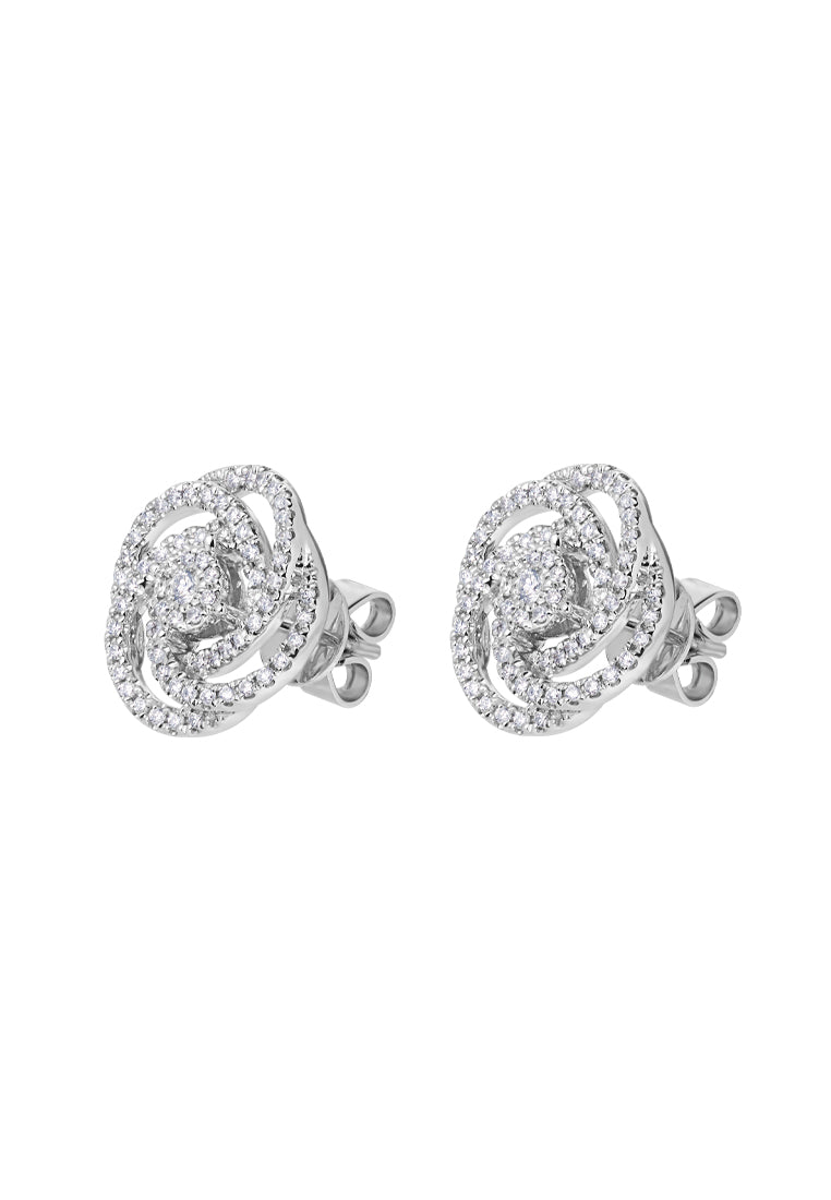 TOMEI Noeud Earrings, White Gold 750 (E1895)