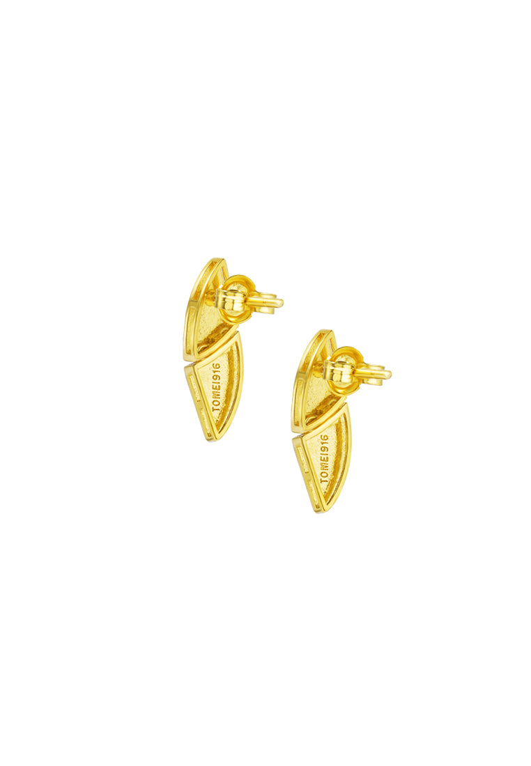 TOMEI Diamond Cut Collection Pizzazz Earrings, Yellow Gold 916