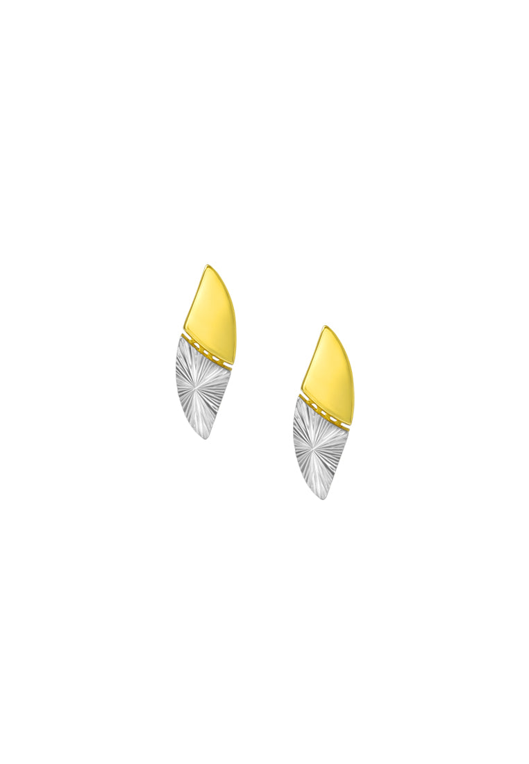 TOMEI Diamond Cut Collection Pizzazz Earrings, Yellow Gold 916