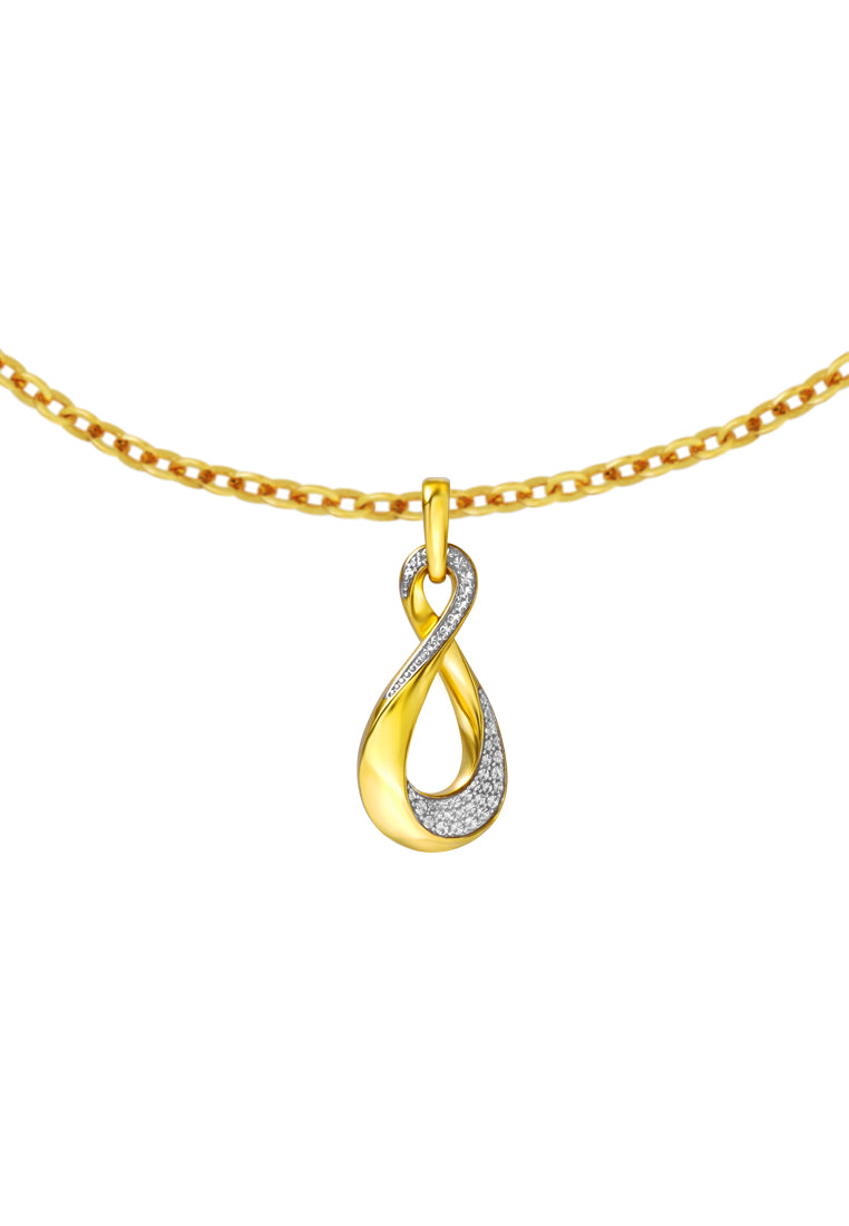 TOMEI Diamond Cut Collection Infinity Pendant, Yellow Gold 916