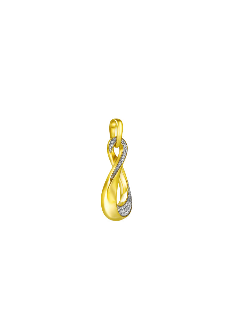 TOMEI Diamond Cut Collection Infinity Pendant, Yellow Gold 916
