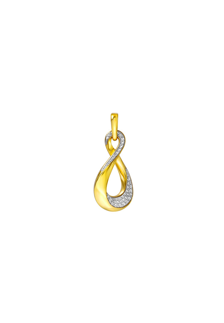 TOMEI Diamond Cut Collection Infinity Pendant, Yellow Gold 916