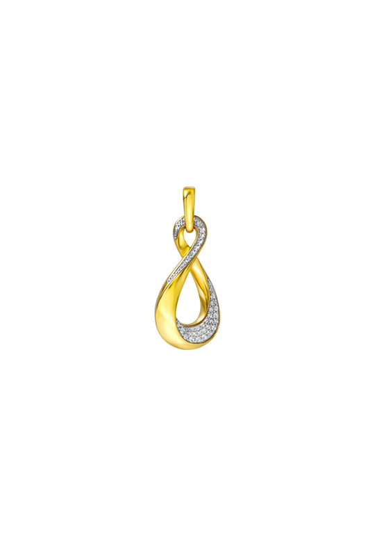 TOMEI Diamond Cut Collection Infinity Pendant, Yellow Gold 916