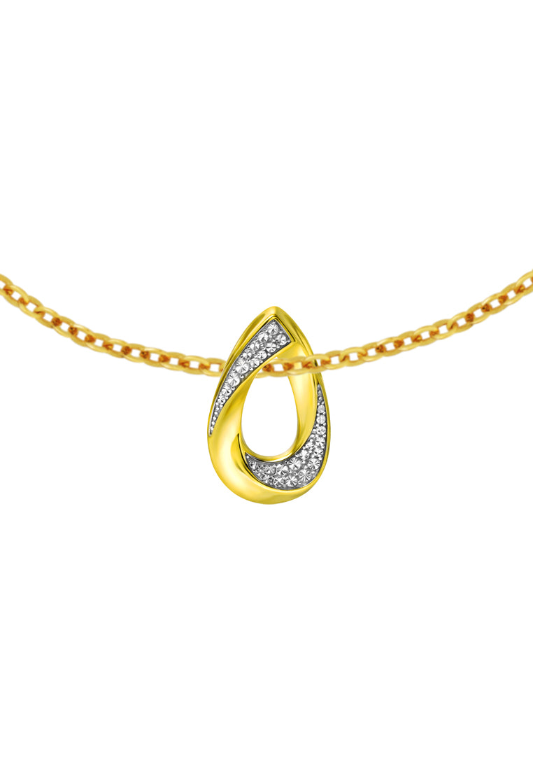 TOMEI Diamond Cut Collection Droplet Pendant, Yellow Gold 916