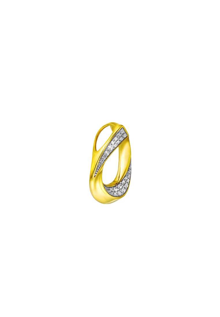 TOMEI Diamond Cut Collection Droplet Pendant, Yellow Gold 916