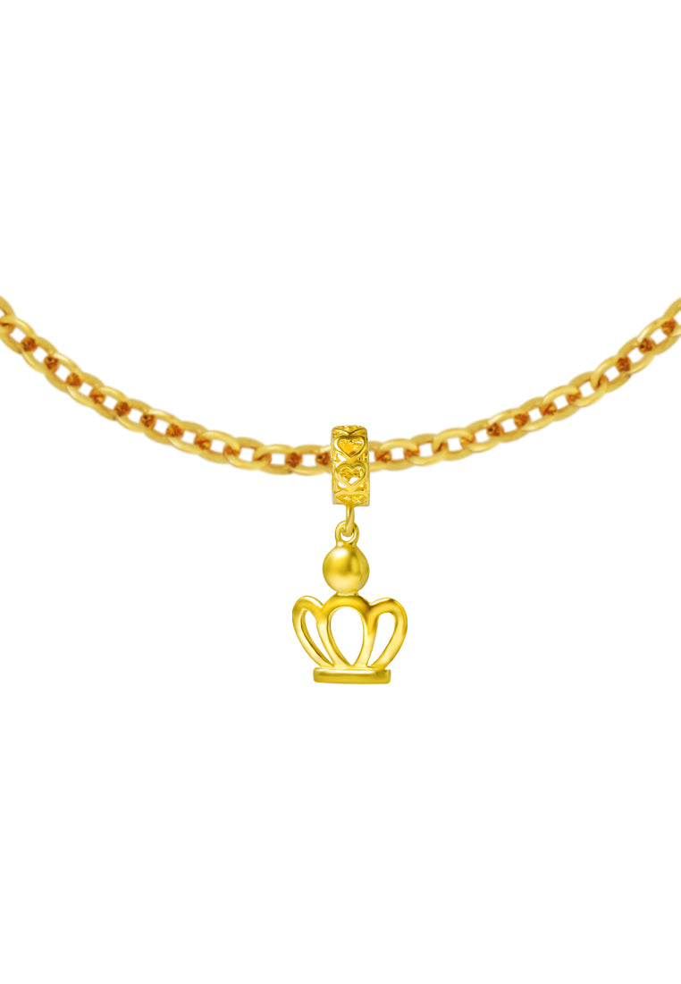 TOMEI Dangling Crown Charm, Yellow Gold 916