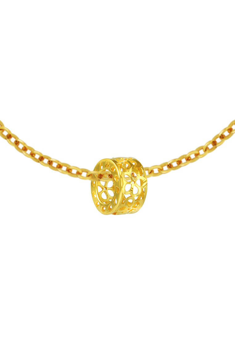 TOMEI Flower-Pattern Charm, Yellow Gold 916